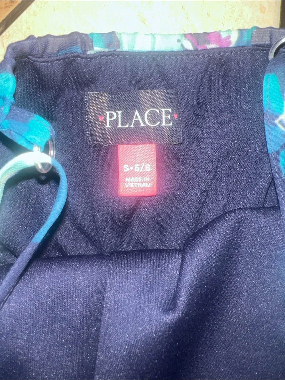 The Children's Place Navy Floral Sundress with Teal and White Roses